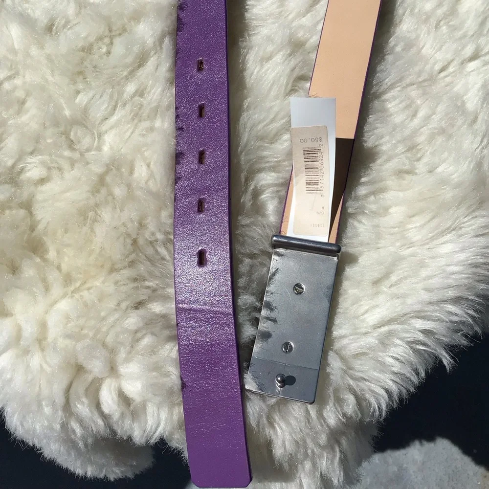 Canterbury Golf Purple Leather Belt Size M Made in Canada